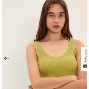 Frank and Oak Lime Green Knit Tank